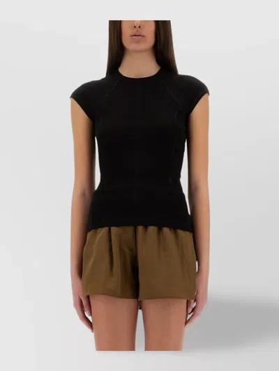 Helmut Lang Fitted Cap Sleeve Sport T-shirt In Black