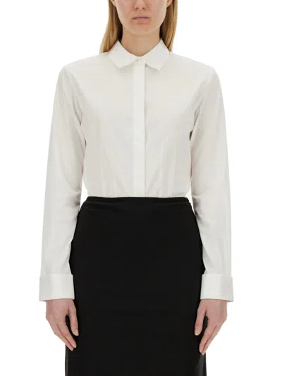 Helmut Lang Fitted Mini Poplin Shirt In White