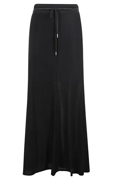 Helmut Lang Flared Black Hosiery Skirt