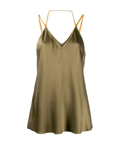 Helmut Lang Flared Camisole Top In Green