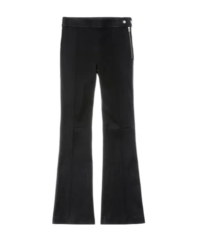 HELMUT LANG FLARED LEATHER TROUSERS