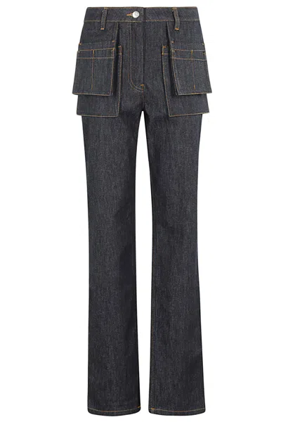 Helmut Lang Flared Utility Jeans In Black