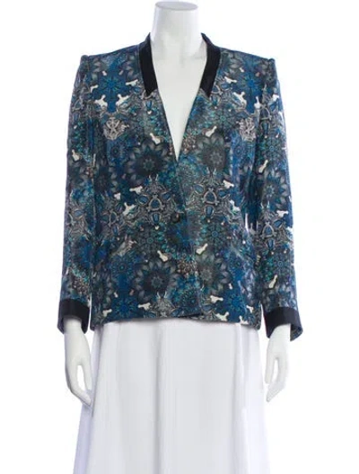 Pre-owned Helmut Lang Floral Print Blazer In Blue