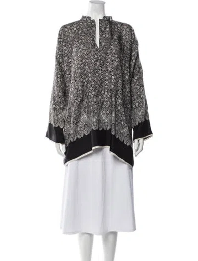 Pre-owned Helmut Lang Floral Print V-neck Blouse In Neutrals