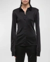 Helmut Lang Fluid Slim Fit Button-up Shirt In Black
