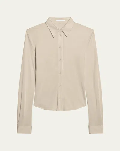 Helmut Lang Fluid Button-front Shirt In Sand