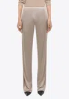 Helmut Lang High Rise Straight Pants In Beige