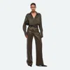 Helmut Lang Fluid Drape Shirt In Dark Moss