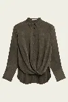 Helmut Lang Fluid Drape Button Front Shirt