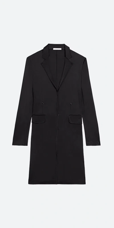 Helmut Lang Fluid Jersey Classic Coat In Black