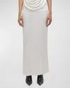 Helmut Lang Fluid Jersey Maxi Skirt In Creme