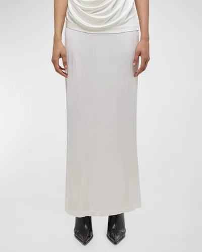 Helmut Lang Fluid Jersey Maxi Skirt In Creme