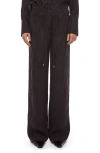 Helmut Lang Fluid Microsuede Drawstring Pants In Brown