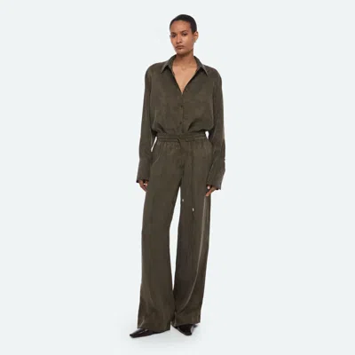 Helmut Lang Fluid Pull-on Pants In Dark Moss