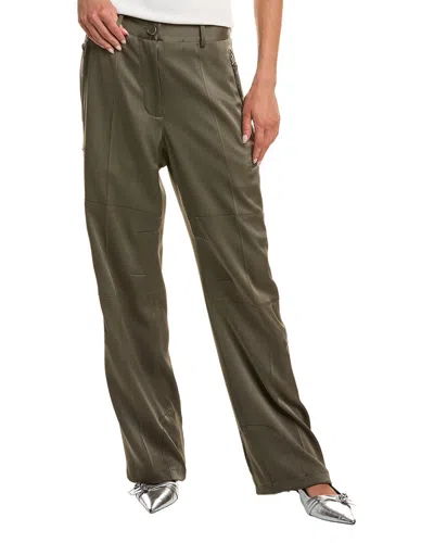 Helmut Lang Fluid Satin Flight Pant In Green