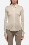 Helmut Lang Fluid Slim Fit Button-up Shirt In Warm Sand - Dj1