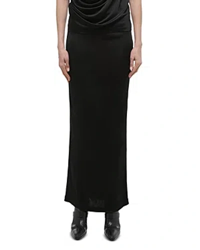 Helmut Lang Fluid Straight Maxi Skirt In Black