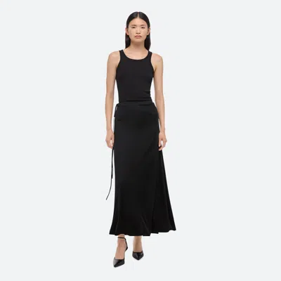 Helmut Lang Fluid Wrap Skirt In Black