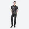 Helmut Lang Men's Low-rise Metallic Foil Denim Relaxed-leg Jeans In Black Distress Metal Crash