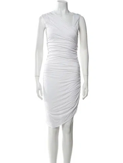 Pre-owned Helmut Lang For Intermix Asymmetrical Knee-length Dress In White