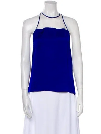 Pre-owned Helmut Lang For Intermix Halterneck Sleeveless Top W/ Tags In Blue