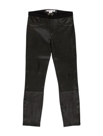 Pre-owned Helmut Lang For Intermix Lamb Leather Skinny Leg Pants In Black