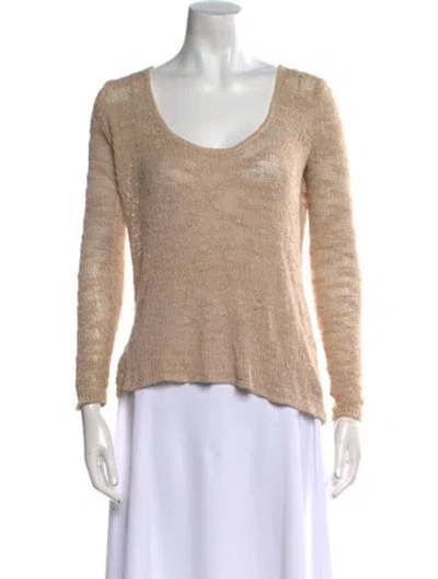Pre-owned Helmut Lang For Intermix Mesh Scoop Neck Sweater In Neutral