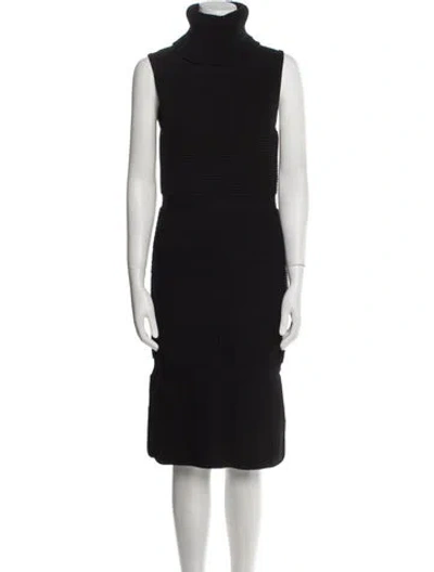 Pre-owned Helmut Lang For Intermix Turtleneck Mini Dress In Black