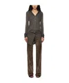 Helmut Lang Front Button Dress In Brown