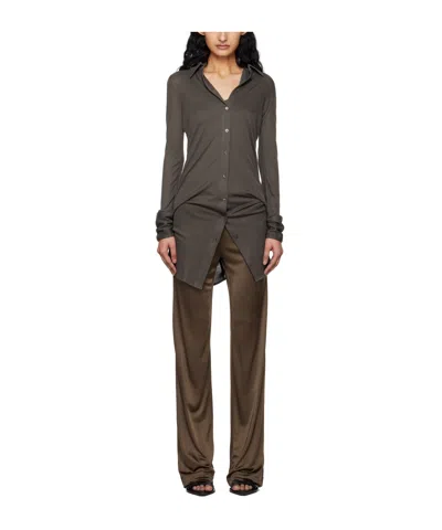 Helmut Lang Front Button Dress In Brown