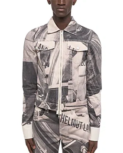 Helmut Lang Full Zip Trucker Jacket In Black Multi