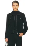 Helmut Lang Funnel Neck Trucker Jacket In Black