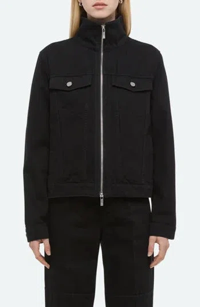 Helmut Lang Funnel Zip Trucker Jacket In Black