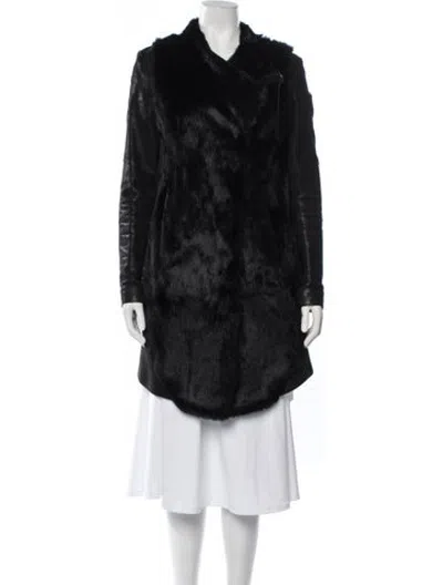 Pre-owned Helmut Lang Fur Coat In Black
