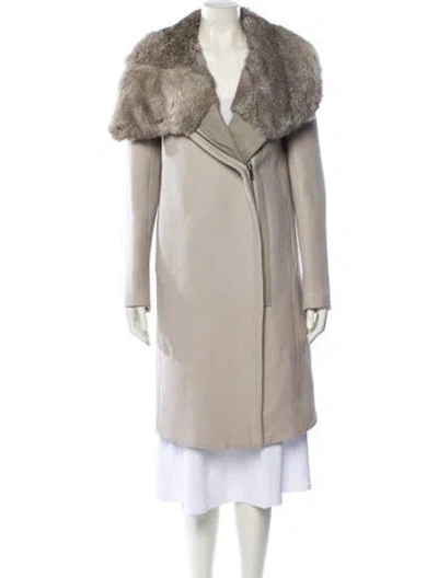 Pre-owned Helmut Lang Fur Coat In Gray