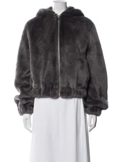 Pre-owned Helmut Lang Fur Faux Fur Coat In Grey