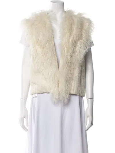 Pre-owned Helmut Lang Fur Jacket In White