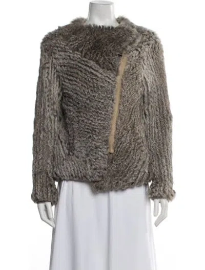 Pre-owned Helmut Lang Fur Tweed Pattern Fur Jacket In Neutral