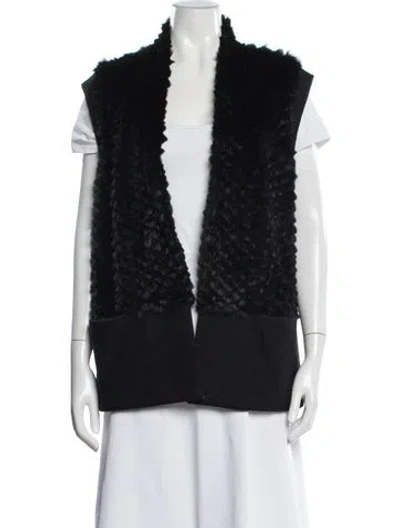 Pre-owned Helmut Lang Fur Vest In Black