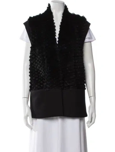 Pre-owned Helmut Lang Fur Vest In Black