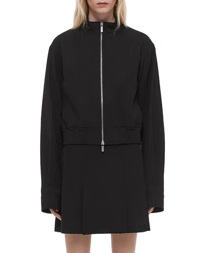 Helmut Lang Gab Bomber Wool Jacket In Black