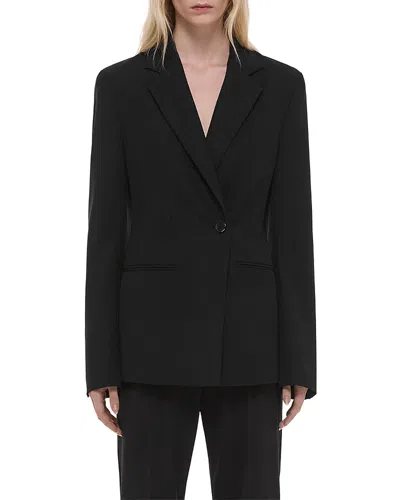 Helmut Lang Gab Wool Blazer In Black