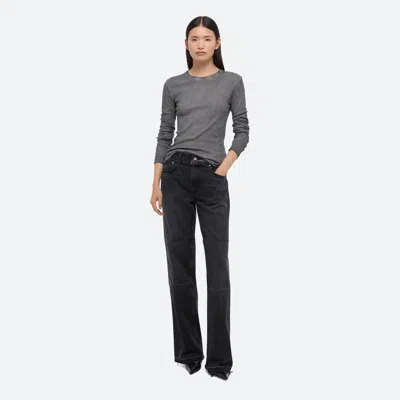 Helmut Lang Garment-dyed Long-sleeved Tee In Gunmetal