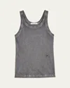 Helmut Lang Garment-dyed Racer Tank In Gunmetal