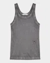 Helmut Lang Garment-dyed Racer Tank In Gunmetal