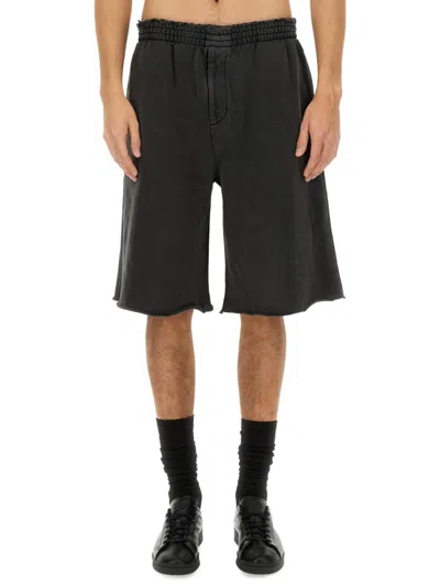 Helmut Lang Relaxed-fit Black Shorts With Flared Leg