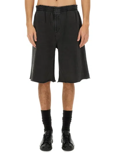 Helmut Lang Relaxed-fit Black Shorts With Flared Leg