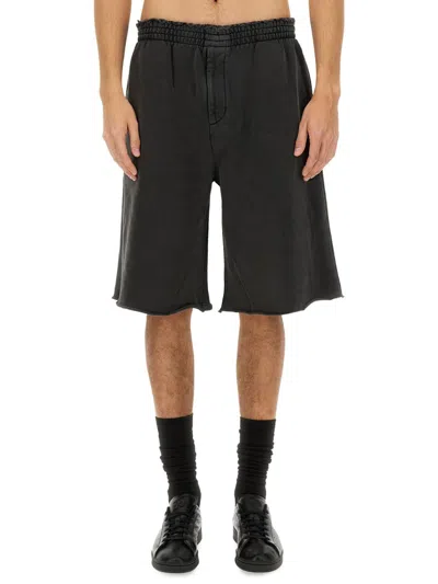 Helmut Lang Relaxed-fit Black Shorts With Flared Leg