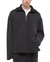 Helmut Lang Garment Washed Upstate Quarter Zip Sweatshirt In Black