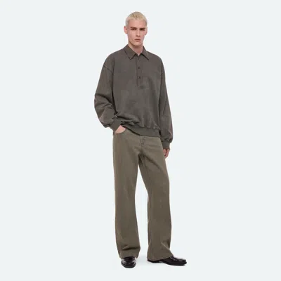 Helmut Lang Garment Dyed Terry Polo In Compact French Terry In Gray